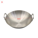 Stainless Steel Non Coating Woks Gas Cooker Traditional Handmade Pot With Double Ear Chef Fry Wok