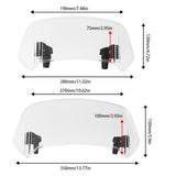 Universal Extension Adjustable On Windscreen Deflector for Most Motorcycle Dirt Bikes with Windshield