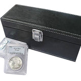 N PCGS ANACS Certified Coin Holders Slabs Storage Box Case Faux Leather For Coins Boxes