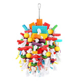 Multicolored Wooden Blocks Tearing Toys With Wood Beads,Best Bird Toys For Parrot