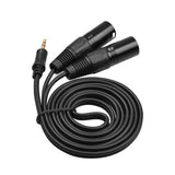 3.5mm Dual Male/Female 1/8 Inch to 3-Core Double XLR 4.9Ft TRS Audio Adapter Stereo Microphone Cable