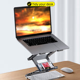 3 Layer Laptop Holder Stand 360 Adjustable Foldable Coog Bracket Support Aluminum Alloy Anti Slip for 11-17 Inch Notebook