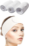 (White) Washable Hair Makeup Headband Black Stripe Headband Spa Yoga Sports Makeup Facial Set Of 3 (white)