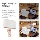 Pocket Clip-on LED Computer Tablet Phone Video Conference Light 2500K-9000K Dimmable Battery for One Meeting