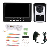7 inch Monitor HD Video Door Phone Intercom System IR Night Vision Wired Doorbell Camera