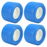 3in Wide Marine Ribbed Wobble Roller 108x75x19mm Blue PP High Temp Resistant for Boat Yacht Trailer
