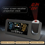 1pc Weather Prediction Temperature And Humidity Color Screen Digital Alarm Clock With Projection