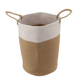 Cotton Rope Storage Basket Woven Storage Basket with Handles for Storing Organizing Miscellaneous Items Books Clothes Toys Cosmetics 45x50cm