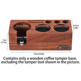 Walnut Tamping Station - 54mm/58mm Espresso Machine Portafilter Stand with Adjustable Height, 3-in-1 Coffee Tamper