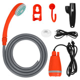 Outdoor Portable Camping Kit with 2.5-3.5L/min Water Discharge 2m Hose USB Charging 30-60min Battery Life Camp Shower