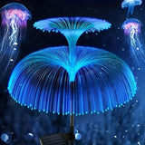 LED outdoor waterproof solar jellyfish fiber optic garden lawn lamp, used for indoor decoration