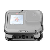 Action Camera Video Cage Metal Vlog Case Protective Housing Cold Shoe Mount Extension Replacement for GoPro Hero 12/11/10/9