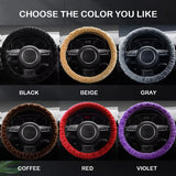 Soft Winter Warm Steering Wheel Cover Protector Decoration Super Thick Plush Collar for Women Man Car Accessories