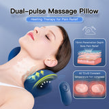 New Pulse Electric Cervical Massage Pillow - Heating Neck Stretcher Traction. Shoulder Spine Chiropractic for Muscle Relaxation.