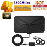 Europe Ces TV polska 8 es DE Oscams 4K HD DVB Digital EU plug Cccann antenna flat design