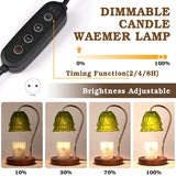 1 PCS Candle Warmer Lamp With Timer, As Shown Iron+Glass+Wood Birthday Gift For Women, Mom, Female Friend EU Plug
