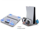 DOBE FOMIS ELECTRONICS for PS5 Game Console Cooling Base Portable PSVR2/PS5 Handle with Light Charging Base+Storage Rack Set