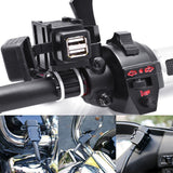 Motorcycle 4.2A Dual USB Charger Socket Power Adapter With 160cm Cable for DIN Hella Plug Phone iPhone / GPS