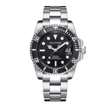 PINTIME Men's Watches Automatic Mechanical Wristwatches Waterproof 30m Luxury Stainless Steel Material Calendar Luminous Relogio