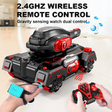 2.4G RC Armored Children Remote Control Toys for Boys Gesture Controlled Water Bomb Tank Electric Car Kid Toy Gift