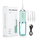 Powerful portable mouthwash, dental spray, 3 modes, USB charging, 4 teeth cleaning nozzles, healthy