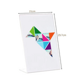 Slanted Back Acrylic Clear Desktop Sign Plastic Paper Holder Tabletop Display Stand for Restaurant