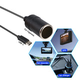 5V 12V Converter Cable Extender USB Type C Chargers To Cigarette Lighter Socket Power Adapter Electronics Car Accessories