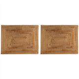 2 Pcs Non Rattan Placemats Dining Table Woven Place Insulation Heat Resistant Mats