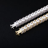 Three-sided Square Full Zircon Hip-hop Bracelet