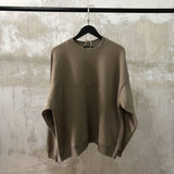 Coconut Sports Pullover High Street Casual Solid Color Round Neck Sweater