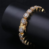 Men's round zircon plum blossom bracelet