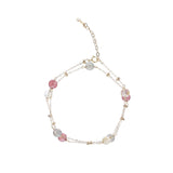 Natural Crystal Bracelet Female Grey Moonlight Double Bracelet