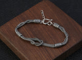 S925 Sterling Silver Niche Retro Hand-woven Thai Silver Bracelet