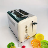 1pc EU PLUG 2 Slice Toaster Retro Stainless Steel Toaster With Cancel, Defrost Function And 6 Bread Shade Settings Brea