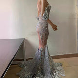 Novance fashion new arrivals bright crystal sequins elegant fishnet off the shoulder wedding dress