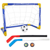 DIY Soccer Net Mini Outdoor Indoor Gate Goal Sports Football Frame Toy Kids Size Practice + Ice Hockey Set