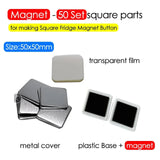 50mm Square Badge Button Maker - DIY for Magnets, Button/Badge Pins. 50x50mm Consumables for Refrigerator Decor