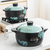 1pc Casserole Stew Pot High Temperature Resistant Soup Pot Ceramic Large Casserole Soup Pot Household Open Fire Gas