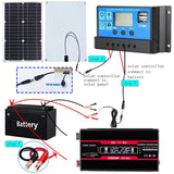 110V/220V Panel System 18V18W Solar Panel+30A Charge Controller+4000W Modified Sine Wave Inverter Power Generation Kit