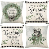 Christma Home Decor New Year 2025 Sofa Car Cushion Cover 45x45cm Christmas Pillowcase Xmas Tree Elk Snowman en Pillow Case