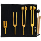 4 Piece Mallet Accessories (4096C, MI528, 128C, OM136.1) Solfeggio, For Chakras, Sound Healing, Stress Relief, Gold