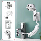 Handheld Shower Head Kit - 3 Modes, High Pressure with Stop Button and 1.5M Flexible Tube for Utility Room.