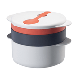 1pc, Microwave Steamer With Lid (24.51cmx16.0cm), 5 In 1 Microwave Steaming Pot, Kitchen Utensils, For Cooking Rice