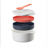 1pc, Microwave Steamer With Lid (24.51cmx16.0cm), 5 In 1 Microwave Steaming Pot, Kitchen Utensils, For Cooking Rice