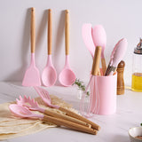 12pcs, Complete Kitchen Utensil Organizer Set with Spatula, Ladle, Oil Brush, Whisk, and More