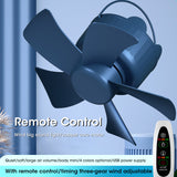 1pc Ceiling Fan Household Portable Remote Control Timing Fan Dormitory Electric Fan Small Fan Usb Three-Gear Adjustable Cooler Mini Portable Fan Teacher's Day Halloween Christmas Wedding Birthday Party Favor