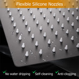 1pc Square Rain Shower Head, High Flow Stainless Steel Rainfall ShowerHead, Waterfall Bath Shower Body Covering, Ceiling Or Wall Mount Shower Head, (30.48 Cm, Matte Black)