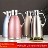 1pc 2.3L 304 Stainless Steel Vacuum Insulated Kettle Warm Water Bottle, European Style Coffee Kettle, Household Hot Water Bottle