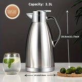 1pc 2.3L 304 Stainless Steel Vacuum Insulated Kettle Warm Water Bottle, European Style Coffee Kettle, Household Hot Water Bottle