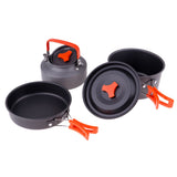 1 Set, Camping Cookware Kit, Aluminum Teapot, Pan, Pot And Lid Set, Non Stick Foldable Cooking Pots Set
